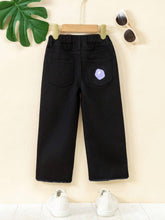 Toddler Girls" Casual Fashion Printed Straight Leg Jeans